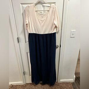 Pinkblush Cream and Navy Maxi Dress